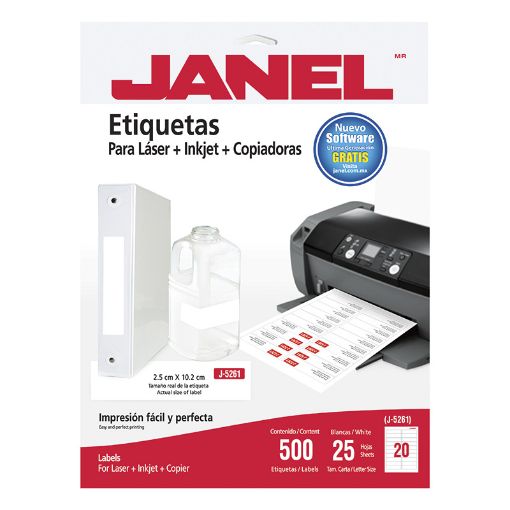 Imagen de ETIQUETA LASER 108 BLANCA 1X4 PTE CON 25 HJS J-5261