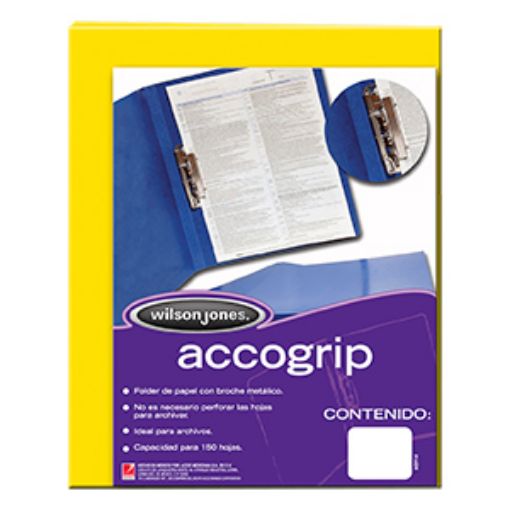 Imagen de CARPETA ACCOGRIP CARTA CON PALANCA AMARILLO