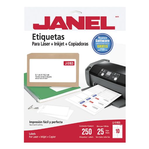 Imagen de ETIQUETA LASER 108 BLANCA 2X4 PTE 25 HJS J-5163