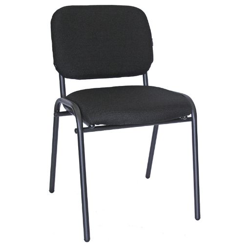 Imagen de SILLA VISITA SIN BRAZOS TELA ECOVISITA NEGRO