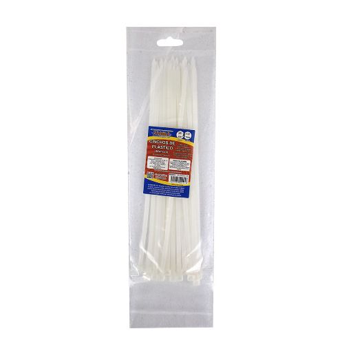 Imagen de CINCHOS PLASTICO 25CM BLANCO BOLSA C/25 PASCUA